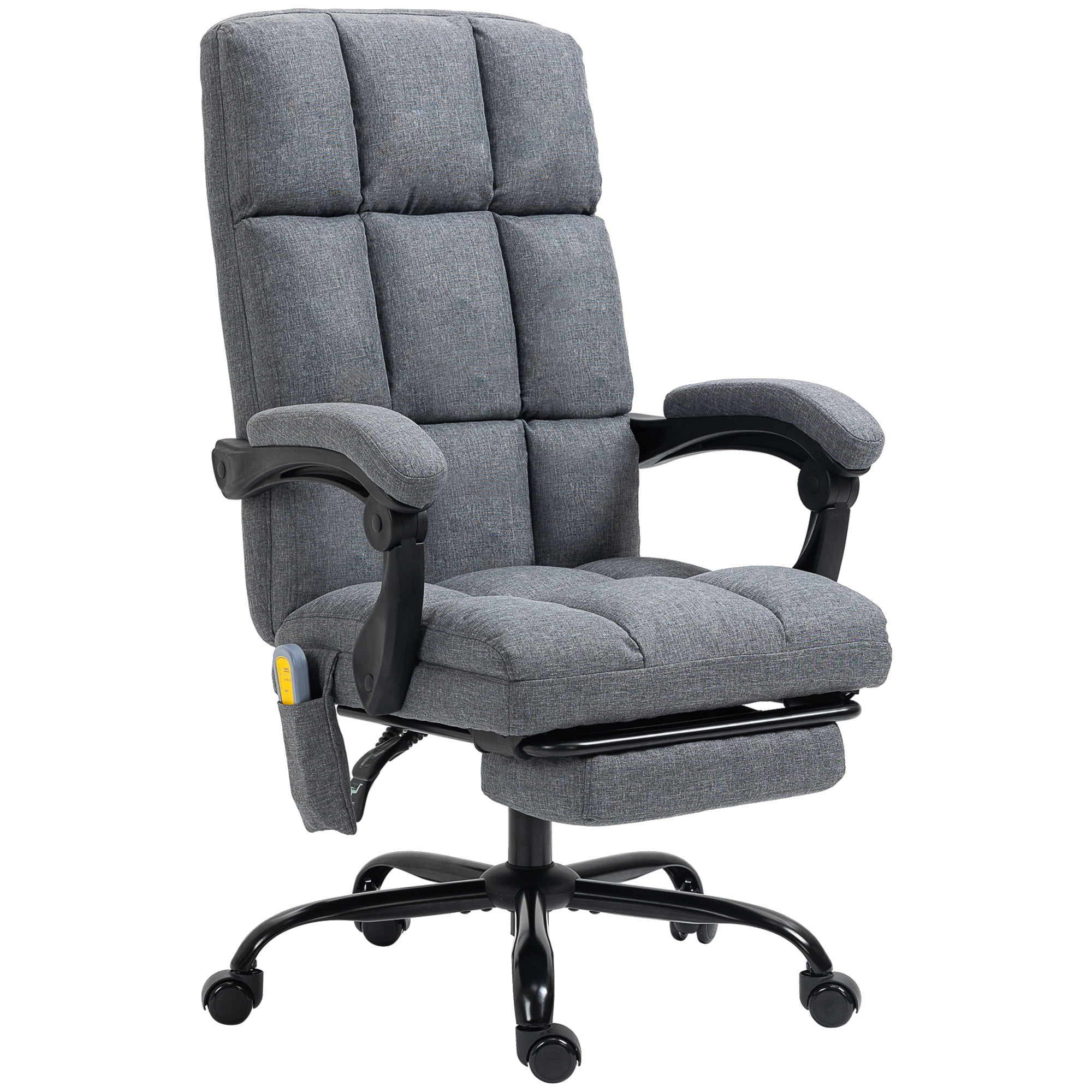 Vinsetto Microfibre Executive Massage Office Chair, Swivel Computer Desk  Chair, Heated Reclining Computer Chair with Lumbar Support Pillow, Cream
