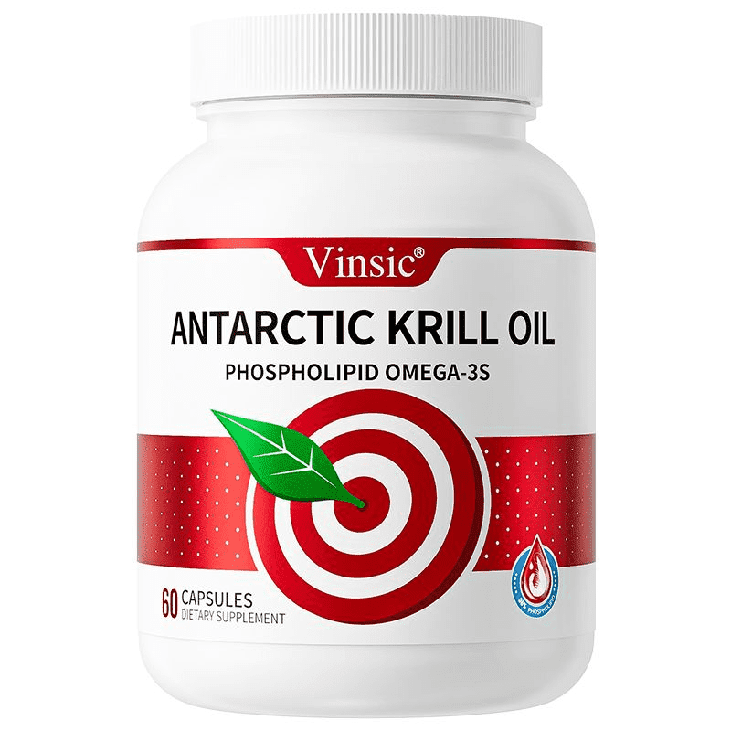 Vinsic Antarctic Krill Oil, 60 Softgel Capsules - New Zealand Made Omega-3 Supplement with EPA, DHA & Astaxanthin - Supports Heart, Brain & Joint Health For Daily Nutritional Support