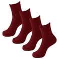 thumbnail image 1 of Vinsonshop 2 Pairs Fleece Socks for Women Soft Fuzzy Winter Warm Crew Socks Colorful Bed Socks Red One Size, 1 of 4