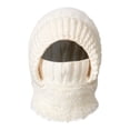 thumbnail image 1 of Vinsonshop 3 in 1 Beanie Hat with Scarf and Mask Ski Mask Knit Balaclava Winter Face Mask for Women Face Mask for Cold Weather Winter Accessories for Women Knit Ski Mask White One Size, 1 of 6