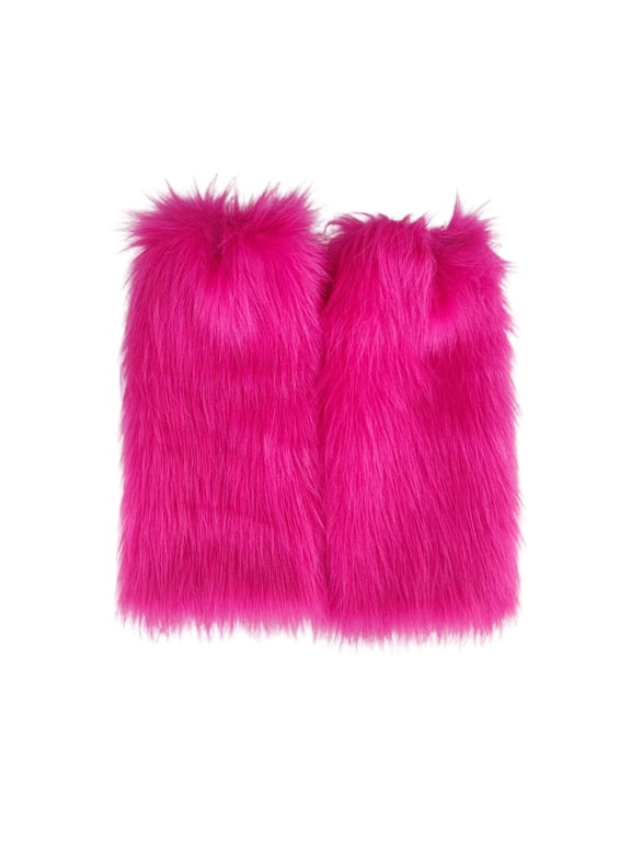 5 Pairs Faux Fur Fuzzy Leg Warmers Furry Boot Covers for Women, Warm Fuzzy Boot Cuff Boot Sleeves Leg Warmers for Party Costume