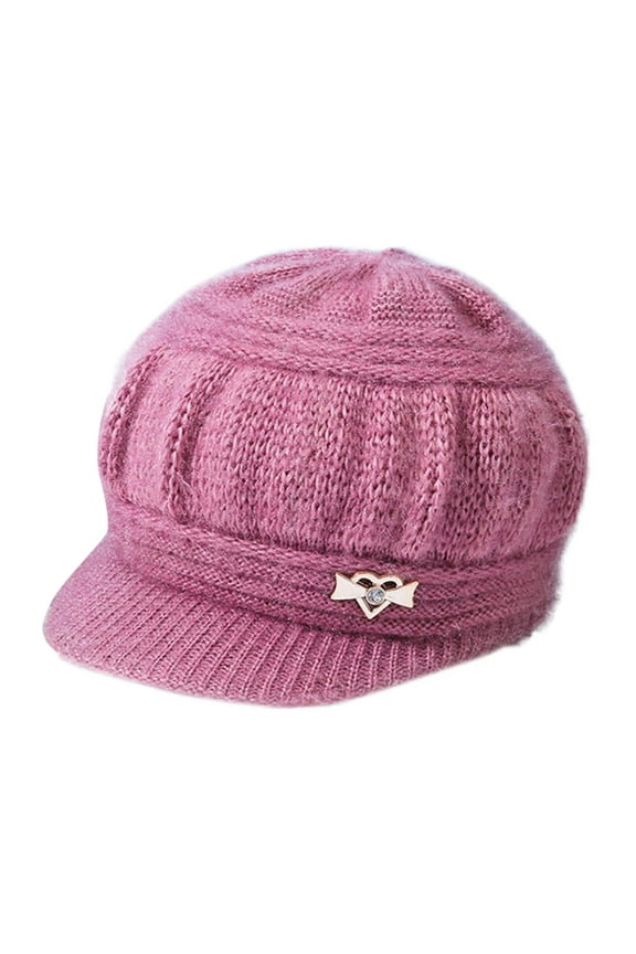 Beanie Hats for Women Winter Hats for Women Slouchy Beanies with Brim Visor Pink
