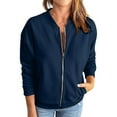 thumbnail image 1 of Vinsonshop Bomber Jacket for Women Jackets for Women Casual Women Tops Casual Light Jackets for Women Fall Outfits Spring Jackets for Women Light Weight Jackets Womens Navy S, 1 of 2
