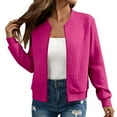 thumbnail image 1 of Vinsonshop Bomber Jacket Women Light Weight Jackets Womens Fall Outerwear Casual Outerwear Womens Zip Up Jacket Spring Jackets for Women Varsity Bomber Jacket Women Pink M, 1 of 5