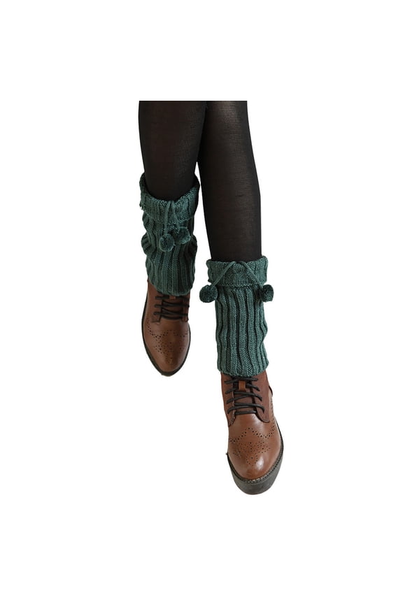 Boot Cuff Boot Toppers for Women Socks for Boots Boot Cuffs Topper Winter Accessories for Women Boot Cuff Socks Knitted Leg Warmers Green One Size