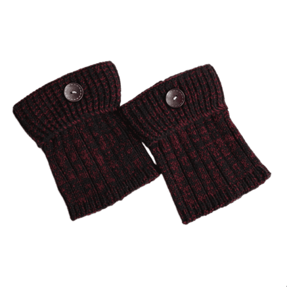 Vinsonshop Boot Cuffs Boot Toppers Boot Cuff Socks Knit Boot Socks for Boots Knit Socks Leg Warmers for Boots Wine One Size