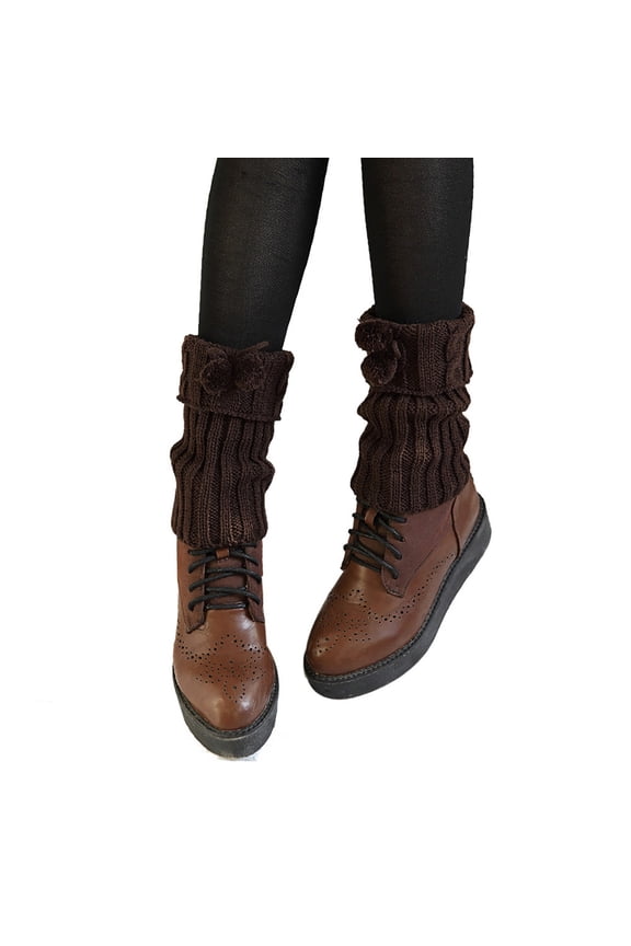 Boot Cuffs Boot Toppers Knit Socks for Boots Boot Cuffs Topper Leg Warmers for Boots Knitted Leg Warmers Coffee One Size