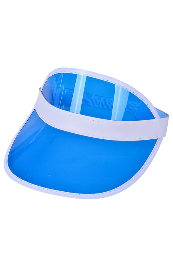 Clear Sun Visor Hats Plastic Sun Visor Uv Protection Golf Cap Unisex Visor Cap for Women Men Blue