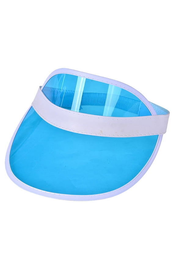 Clear Sun Visor Hats Plastic Sun Visor Uv Protection Golf Cap Unisex Visor Cap for Women Men Sky Blue