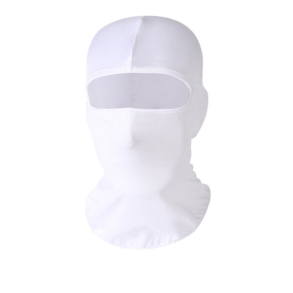 Vinsonshop Cooling Balaclava Summer Face Mask, UV Face Cover Sun Protection, Full Face Masks for Men Motocycle Cycling White One Size