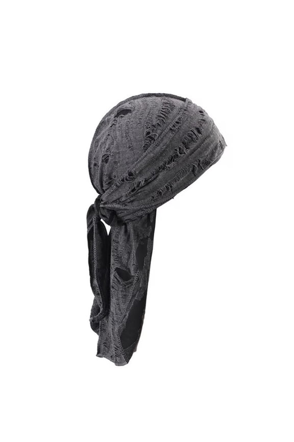 Durags Mens Turban Wave Caps Turban Durag Men Do Rag Skull Cap Head Wraps Dark Gray One Size