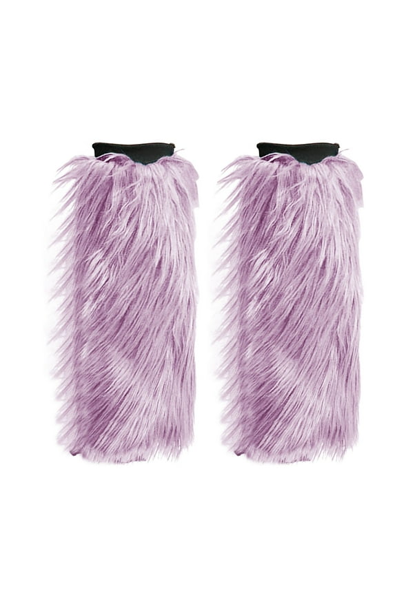 Fuzzy Leg Warmer Warm Stockings Fuzzy Leg Warmers Y2k Cute Boot Socks Furry Leg Warmers Boot Cuffs Leg Warmers for Women Winter Purple S