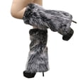 thumbnail image 1 of Vinsonshop Fuzzy Leg Warmers Leg Warmer Socks Cute Long Socks Cute Leg Warmers Y2k Socks Fluffy Leg Warmers Leg Warmers Y2k Gray L, 1 of 4