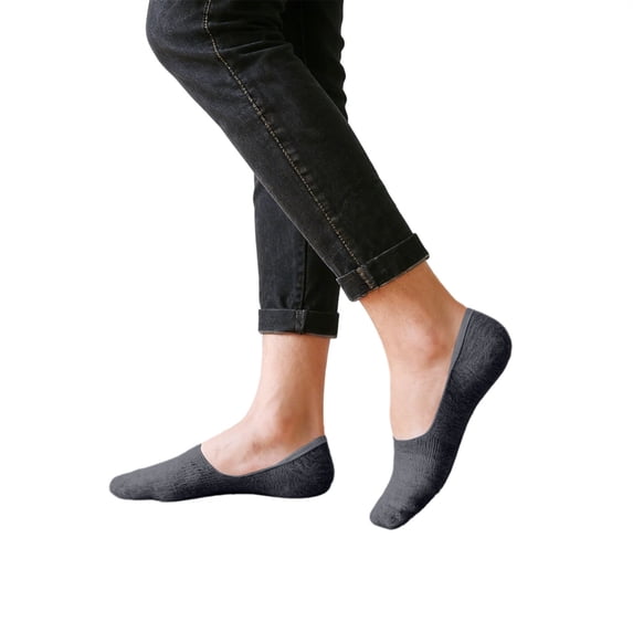 Vinsonshop Invisible Liners for Women Non Slip No Show Socks Low Cut Flats Socks Dark Gray One Size