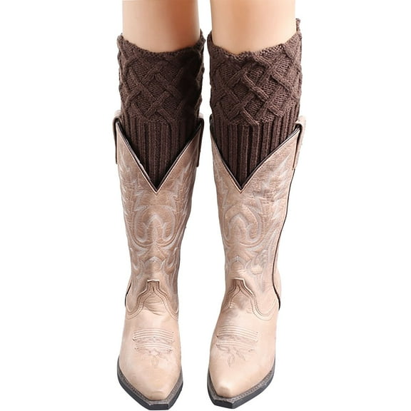 Vinsonshop Knit Leg Warmers 80s Leg Warmers Knitted Socks Women Leg Sleeve Leg Warmer Socks Long Socks for Women Leg Warmers 80s Women Coffee One Size