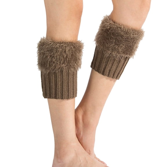 Vinsonshop Knit Leg Warmers 80s Leg Warmers Long Boot Socks Warm Stockings Leg Warmer Socks Long Socks for Boots 80s Accessories for Women Khaki One Size