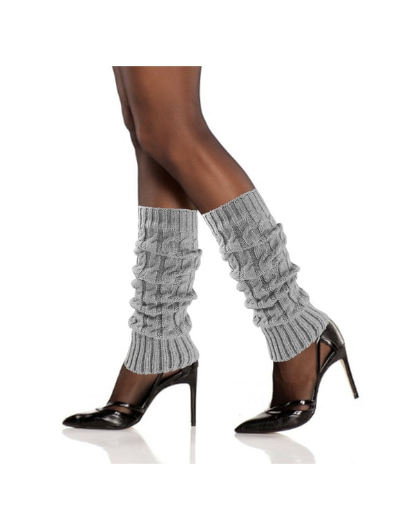 Knit Leg Warmers Boot Socks Winter Socks for Women Leg Warmer Socks Leg Sleeve Warm Socks for Women Cute Long Socks Gray One Size