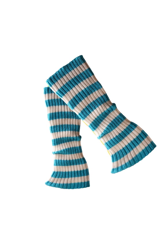 Leg Warmers Striped Knitted Leg Warmers Striped Long Socks Leg Warmers Y2k 80s Accessories for Women Boot Socks Knit Stockings T One Size