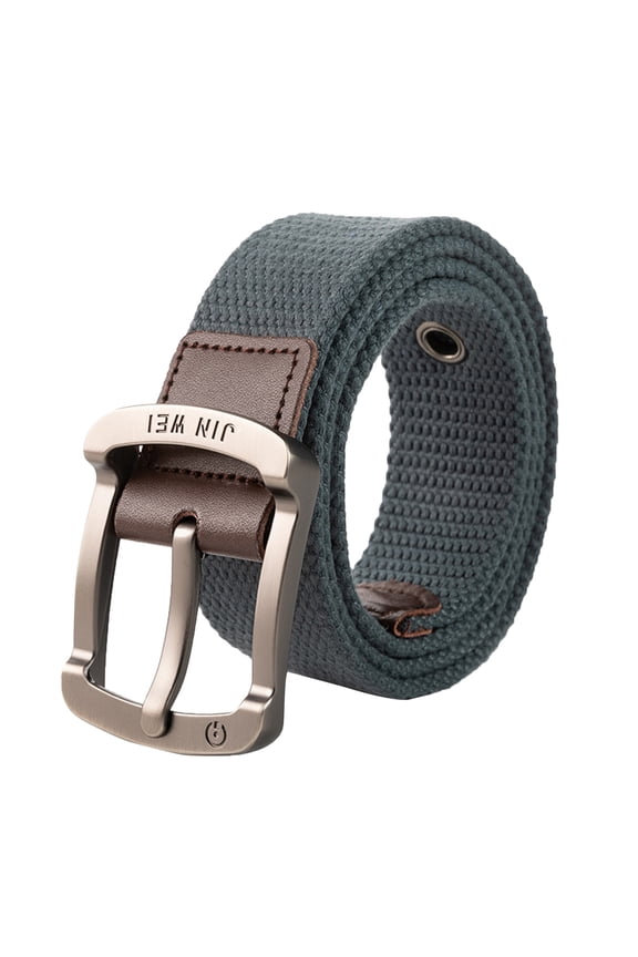Men's Canvas Web Belt for Jeans Golf Pants Casual Adjustable Canvas Belt with Strong Metal Buckle Dark Gray L