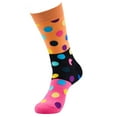 thumbnail image 1 of Vinsonshop Men's Cotton Crew Socks Colorful Polka Dot Novelty Dress Socks Funky Patterned Casual Socks Hot Pink One Size, 1 of 2