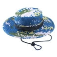 thumbnail image 1 of Vinsonshop Mens Camo Boonie Hat Wide Brim Sun Hats UV Protection UPF 50+ Breathable Safari Fishing Cap with Chin String Packable Hiking Navy, 1 of 1
