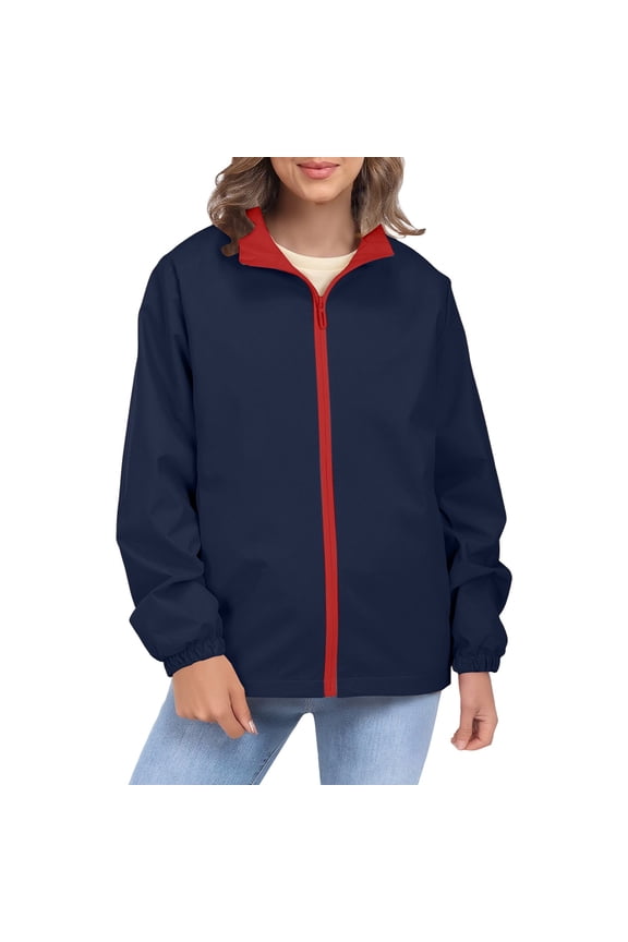 Rain Jacket Soft Shell Jackets Womens Light Rain Jacket Women Womens Windbreaker Jacket Zip Up Jackets for Women Womens Waterproof Rain Jacket Rain Jacket Women Waterproof Dark Blue XXL