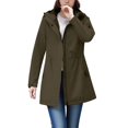 thumbnail image 1 of Vinsonshop Rain Jacket for Women Long Raincoat Womens Windbreaker Jacket with Hood Womens Jacket with Hood Casual Outerwear Travel Jacket Outdoor Jacket Green M, 1 of 9