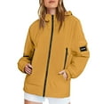 thumbnail image 1 of Vinsonshop Rain Jacket for Women Utility Jacket Women Rain Jacket Women Waterproof Zip Up Jackets for Women Womens Rain Jacket with Hood Womens Windbreaker Jacket Waterproof Running Jacket Yellow 3XL, 1 of 9