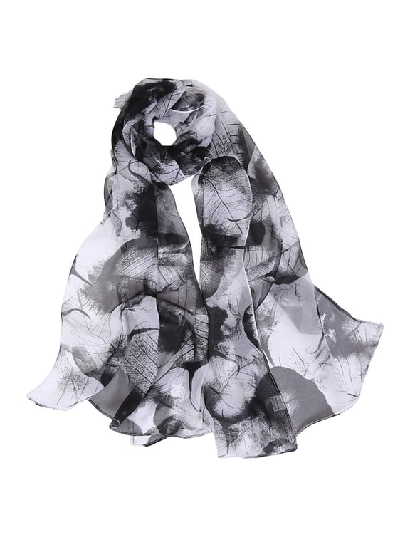 Scarf for Women Lightweight Chiffon Scarfs Fashion Sheer Scarf Shawls Wraps for Spring Summer Winter Fall Black One Size