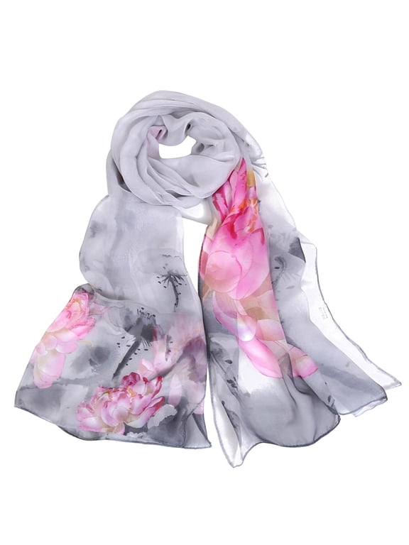 Scarf for Women Lightweight Chiffon Scarfs Fashion Sheer Scarf Shawls Wraps for Spring Summer Winter Fall Purple One Size