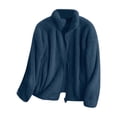 thumbnail image 1 of Vinsonshop Sherpa Jacket Women Winter Clothes for Women Teddy Jacket Women Plush Jackets for Women Winter Coats for Women Fleece Tops for Women Ladies Winter Coats Blue 1 XXL, 1 of 3