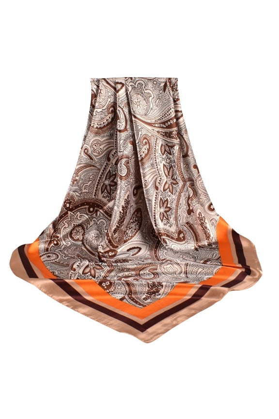 Silk Head Scarves for Women Satin Hair Scarf Large Square Bandana Silk Like Neck Scarf Shawl Khaki One Size
