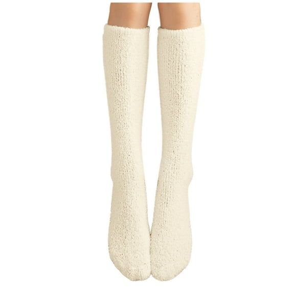 Vinsonshop Slipper Socks Fuzzy Socks Long Socks for Women Knee High Socks Warm Winter Socks for Women Anti Slip Socks for Women Boot Socks for Women Multi-color One Size