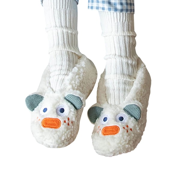 Vinsonshop Slipper Socks Fuzzy Socks Soft Socks Cute Fuzzy Socks Womens Ankle Socks Warm Winter Socks for Women Non Slip Socks for Women White One Size