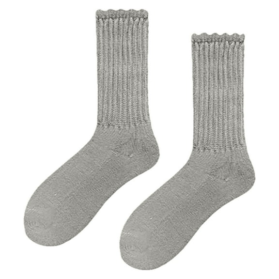 Vinsonshop Slouchy Socks for Women Womens Crew Socks Gifts for Women Womens Boot Socks Crew Socks for Women Scrunch Socks Women Boot Socks for Women Gray One Size