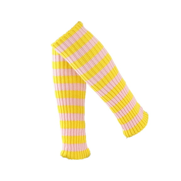Vinsonshop Striped Leg Warmers Knitted Leg Warmers Striped Long Socks Y2k Accessories Leg Warmers 80s Women Boot Socks Knit Stockings Y One Size