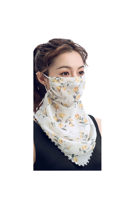 Summer Sun Uv Protection Face Cover Scarf with Designs Womens Cooling Neck Gaiter with Ear Loops Breathable Face Mask Neck Covers Bandana Headwear for Women Outdoor Hiking Riding C
