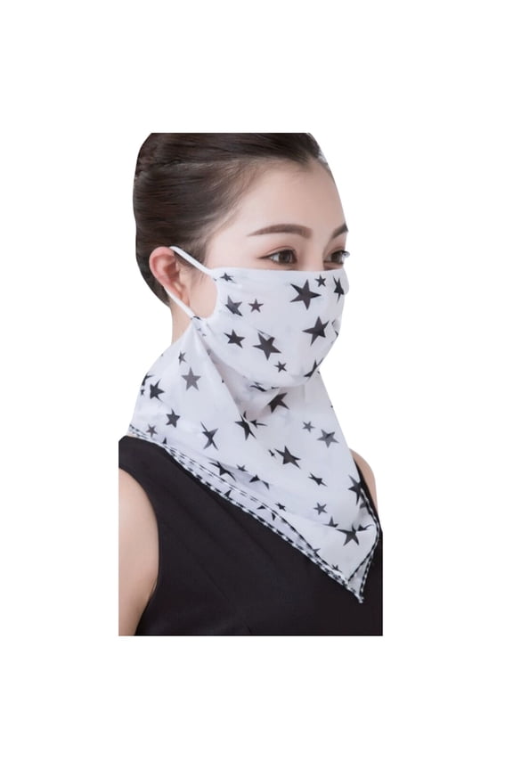 Summer Sun Uv Protection Face Cover Scarf with Designs Womens Cooling Neck Gaiter with Ear Loops Breathable Face Mask Neck Covers Bandana Headwear for Women Outdoor Hiking Riding A