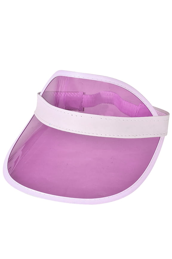 Sun Hat Unisex Summer Candy Color Uv for Open Top for Sun Visor Hat Transparent PVC Plastic Wide Brim Sport Caps Purple