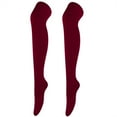 thumbnail image 1 of Vinsonshop Thigh High Socks Cotton Over Knee Socks Long Boot Stocking Red, 1 of 2