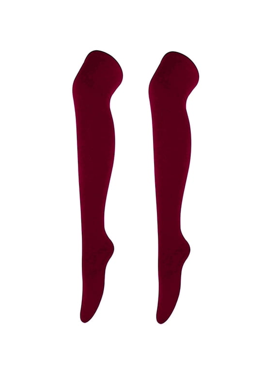 Thigh High Socks Cotton Over Knee Socks Long Boot Stocking Red