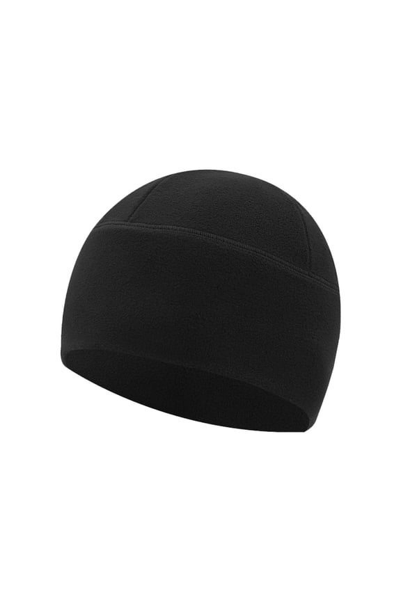 Warm Fleece Beanie Soft Skull Cap Lightweight Watch Caps Winter Hat for Men Black