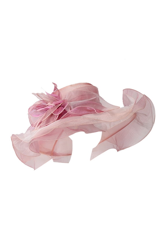 Wide Brim Church Hat Women Kentucky Derby Formal Dress Hat Oversized Floppy Sun Hat Fascinator Wedding Guest Garden Party Tea Party Summer Ladies Hat Pink