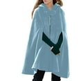 thumbnail image 1 of Vinsonshop Winter Cloak Cape Coat Cloak with Hood Women's Outerwear Winter Cape Womens Cape Hooded Cape Blue 1 XL, 1 of 6