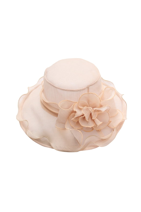 Women Organza Church Derby Hat Wide Brim Church Hat Formal Floppy Sun Hat Oversized Fascinator Wedding Guest Garden Party Tea Party Dress Hat Ladies Headwear Red