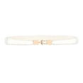 thumbnail image 1 of Vinsonshop Women Skinny Elastic Belt for Dresses, Thin Retro Stretch Waist Belt with Golden Buckle White, 1 of 2