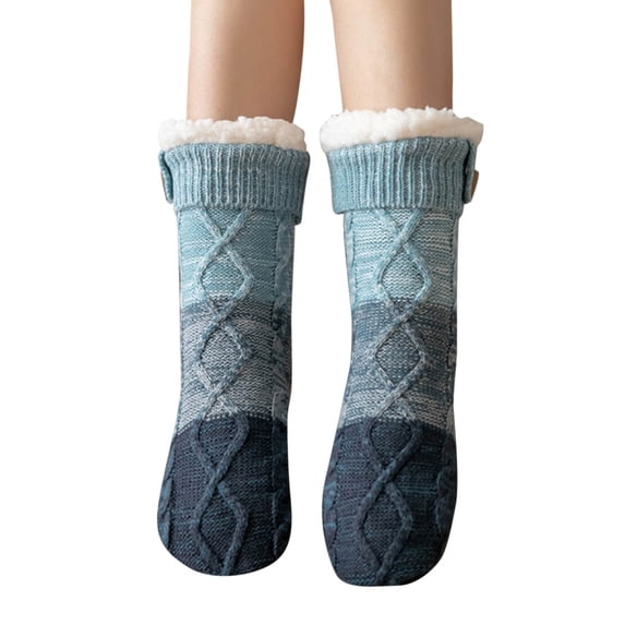 Vinsonshop Women Slipper Socks Non Slip Fuzzy Fluffy Thick Warm Cabin Cozy Comfy Soft Fleece Home Grips Socks One Size One Size