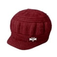 thumbnail image 1 of Vinsonshop Women Winter Warm Knit Hat Wool Snow Ski Caps with Visor Red, 1 of 9