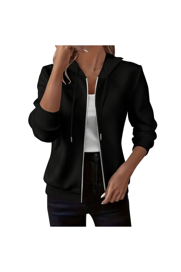 Women's Cable Knit Bomber Jacket Zip Up Long Sleeve Casual Cardigan Lightweight Textured Sweater Coat Fall Winter Fashion Outerwear with Ribbed Hem and Cuffs (S-XXL)