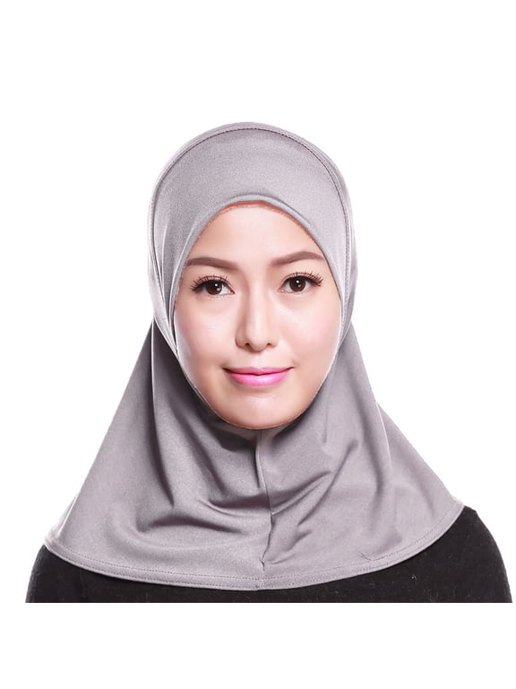 Women's Instant Hijab Slip On Headscarf Premium Soft Jersey Islamic Modest Headwear Ready to Wear Cap Scarf Gray One Size